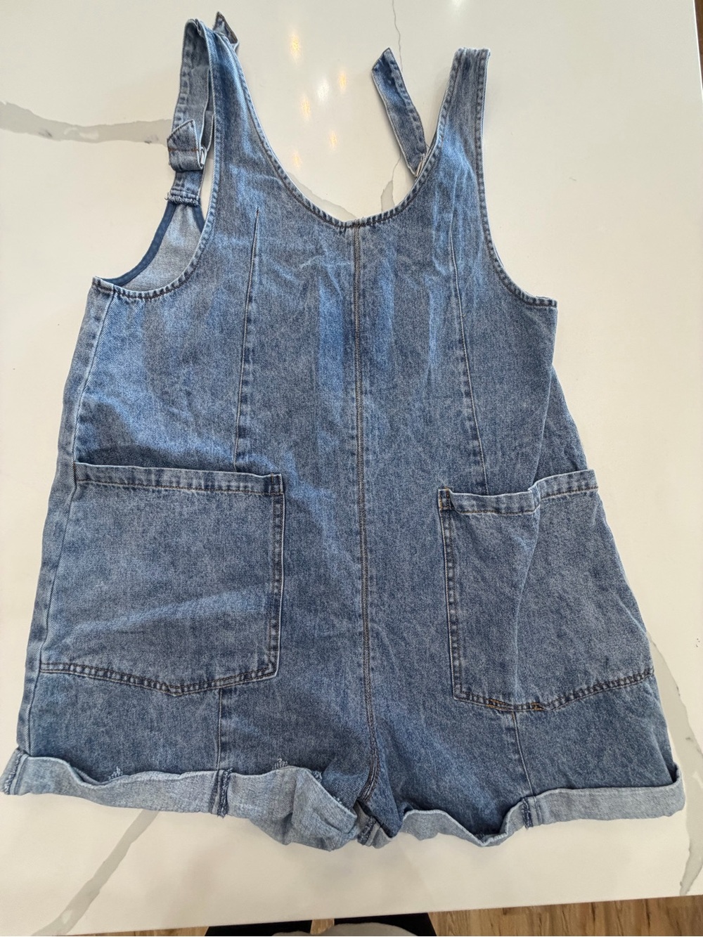 Vici Light Blue Denim Short Overalls